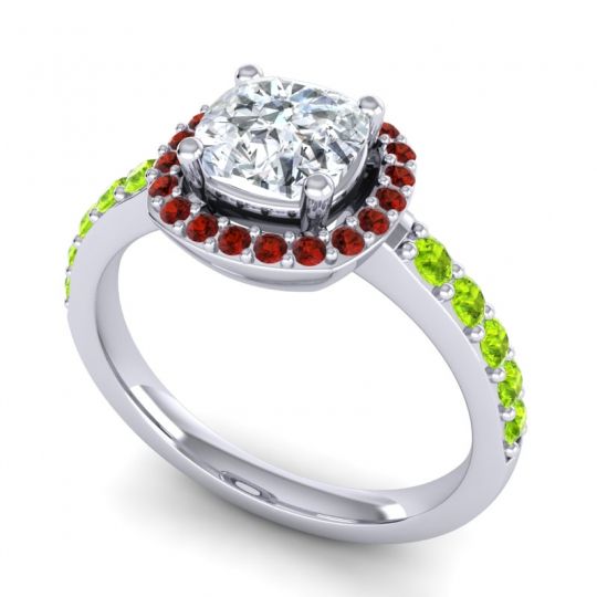 Cathedral Cushion Halo Zayya Ring, 6mm