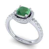 Cathedral Cushion Halo Zayya Ring, 6mm
