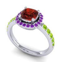 Cathedral Cushion Halo Zayya Ring, 6mm