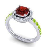 Cathedral Cushion Halo Zayya Ring, 6mm
