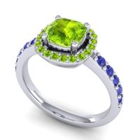 Cathedral Cushion Halo Zayya Ring, 6mm