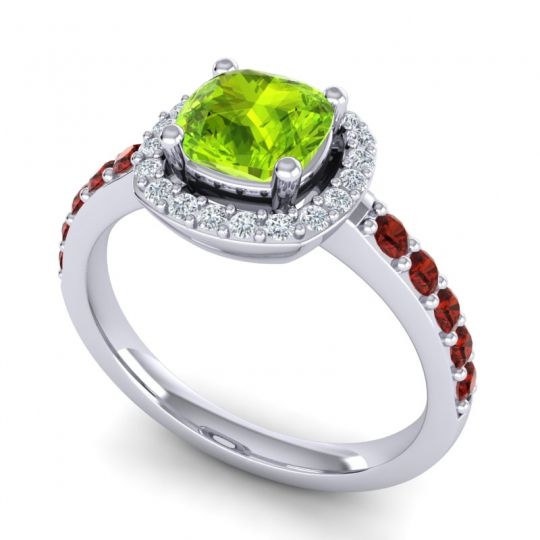 Cathedral Cushion Halo Zayya Ring, 6mm