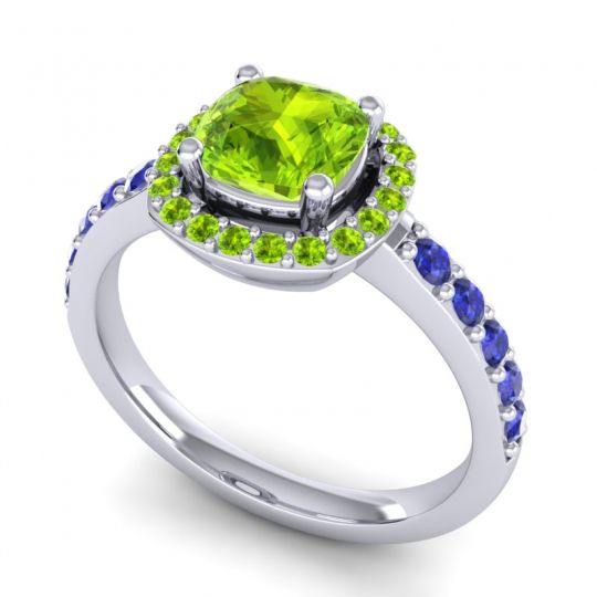 Cathedral Cushion Halo Zayya Ring, 6mm