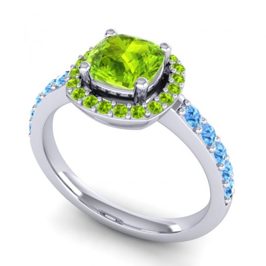 Cathedral Cushion Halo Zayya Ring, 6mm