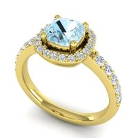Cathedral Cushion Halo Zayya Ring, 6mm