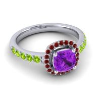 Cathedral Cushion Halo Zayya Ring, 6mm
