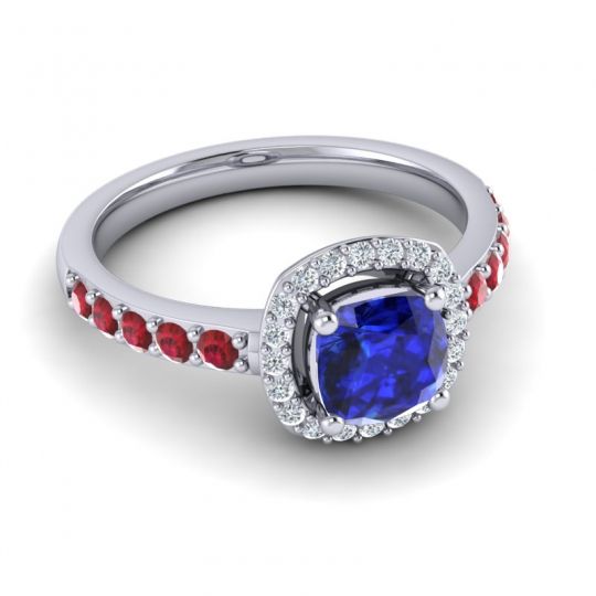 Cathedral Cushion Halo Zayya Ring, 6mm
