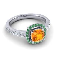 Cathedral Cushion Halo Zayya Ring, 6mm