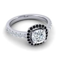 Cathedral Cushion Halo Zayya Ring, 6mm