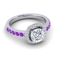 Cathedral Cushion Halo Zayya Ring, 6mm