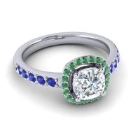 Cathedral Cushion Halo Zayya Ring, 6mm