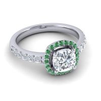 Cathedral Cushion Halo Zayya Ring, 6mm