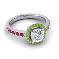 Cathedral Cushion Halo Zayya Ring, 6mm
