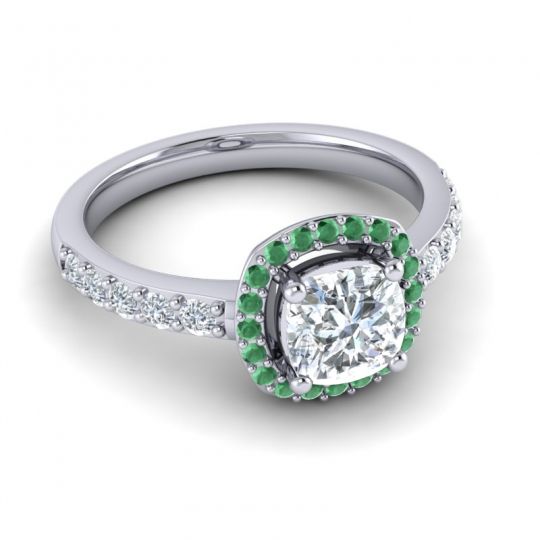Cathedral Cushion Halo Zayya Ring, 6mm