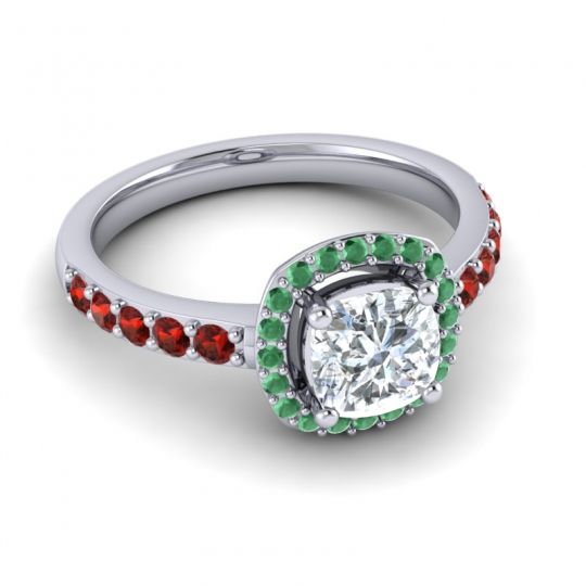Cathedral Cushion Halo Zayya Ring, 6mm
