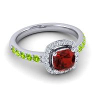 Cathedral Cushion Halo Zayya Ring, 6mm