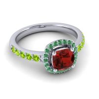 Cathedral Cushion Halo Zayya Ring, 6mm