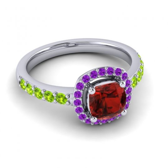 Cathedral Cushion Halo Zayya Ring, 6mm