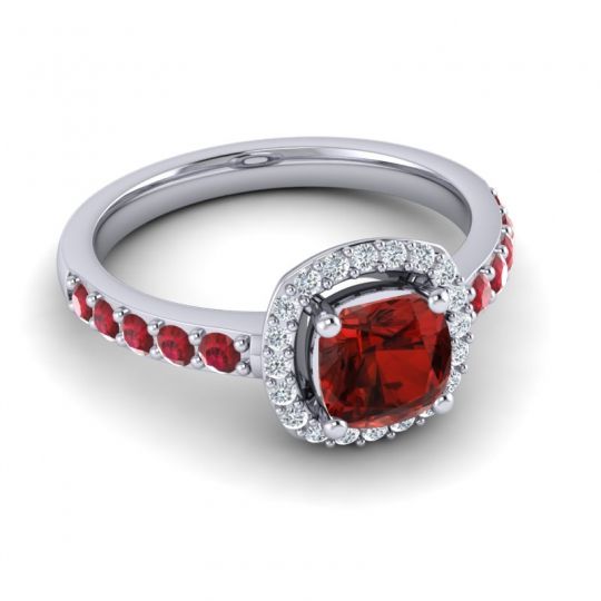 Cathedral Cushion Halo Zayya Ring, 6mm