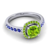 Cathedral Cushion Halo Zayya Ring, 6mm