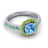 Cathedral Cushion Halo Zayya Ring, 6mm