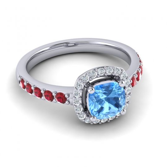 Cathedral Cushion Halo Zayya Ring, 6mm