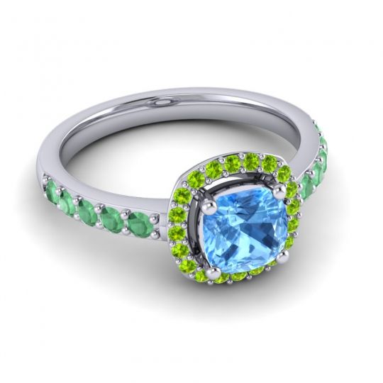 Cathedral Cushion Halo Zayya Ring, 6mm