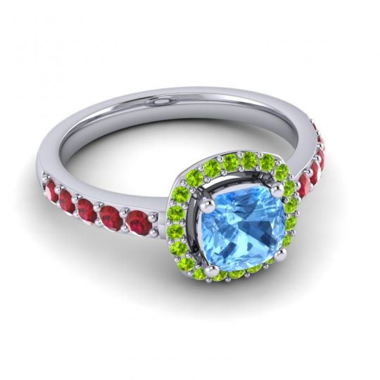 Cathedral Cushion Halo Zayya Ring, 6mm