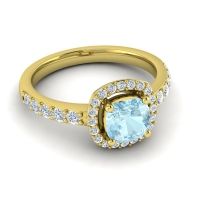 Cathedral Cushion Halo Zayya Ring, 6mm