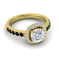 Cathedral Cushion Halo Zayya Ring, 6mm