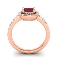 Cathedral Cushion Halo Zayya Ring, 6mm