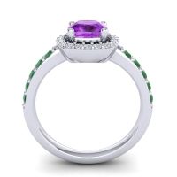 Cathedral Cushion Halo Zayya Ring, 6mm
