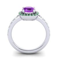Cathedral Cushion Halo Zayya Ring, 6mm