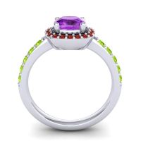 Cathedral Cushion Halo Zayya Ring, 6mm