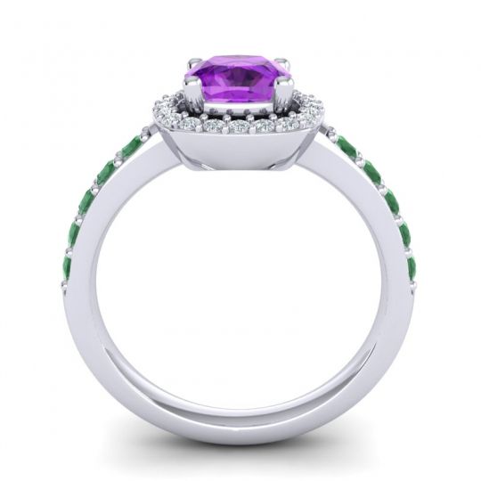 Cathedral Cushion Halo Zayya Ring, 6mm