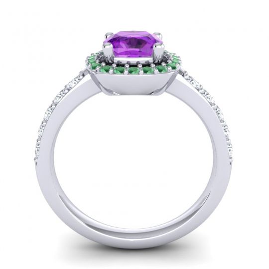 Cathedral Cushion Halo Zayya Ring, 6mm