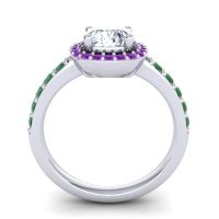 Cathedral Cushion Halo Zayya Ring, 6mm