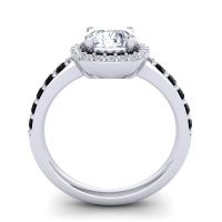 Cathedral Cushion Halo Zayya Ring, 6mm