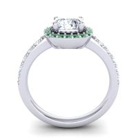 Cathedral Cushion Halo Zayya Ring, 6mm