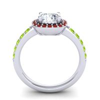 Cathedral Cushion Halo Zayya Ring, 6mm