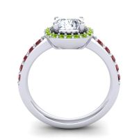 Cathedral Cushion Halo Zayya Ring, 6mm