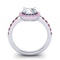 Cathedral Cushion Halo Zayya Ring, 6mm