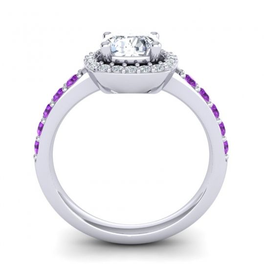 Cathedral Cushion Halo Zayya Ring, 6mm