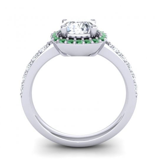 Cathedral Cushion Halo Zayya Ring, 6mm