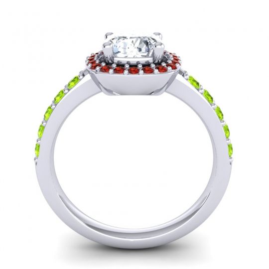 Cathedral Cushion Halo Zayya Ring, 6mm
