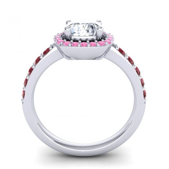 Cathedral Cushion Halo Zayya Ring, 6mm