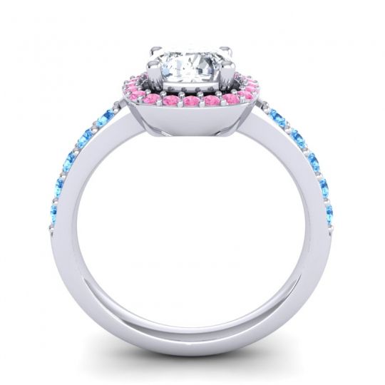 Cathedral Cushion Halo Zayya Ring, 6mm