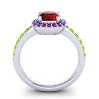 Cathedral Cushion Halo Zayya Ring, 6mm