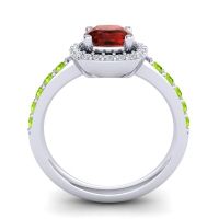 Cathedral Cushion Halo Zayya Ring, 6mm
