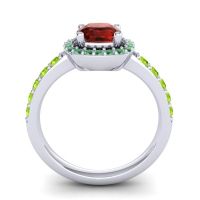 Cathedral Cushion Halo Zayya Ring, 6mm